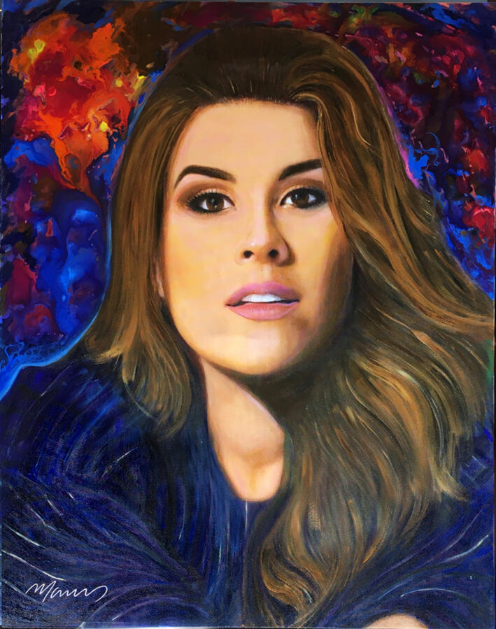 Retrato femenino · Acrílico en canvas · Marcos Ribadeneira