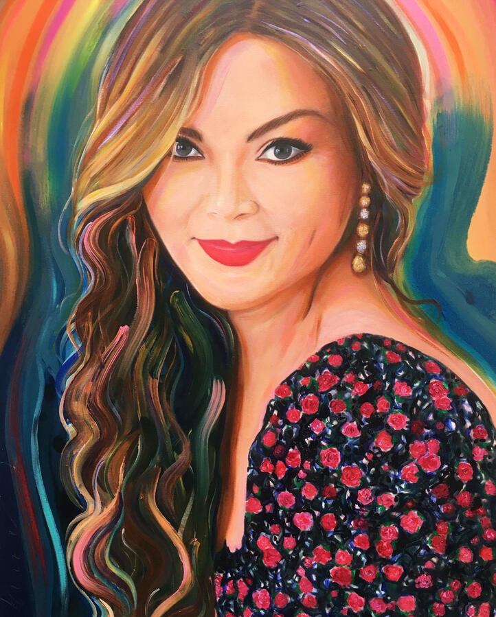 Retrato Individual · Acrílico en canvas · Individual Portrait · Acrylic on canvas Retrato femenino · Acrílico en canvas · Marcos Ribadeneira