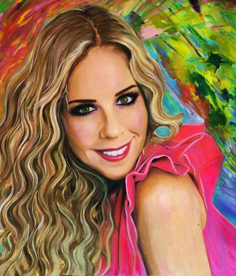 Retrato femenino · Acrílico en canvas · Marcos Ribadeneira