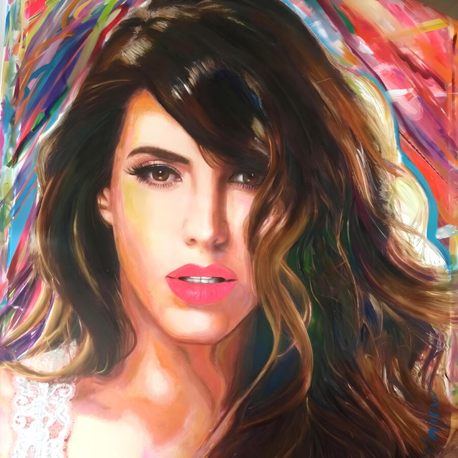 Retrato femenino · Acrílico en canvas · Marcos Ribadeneira