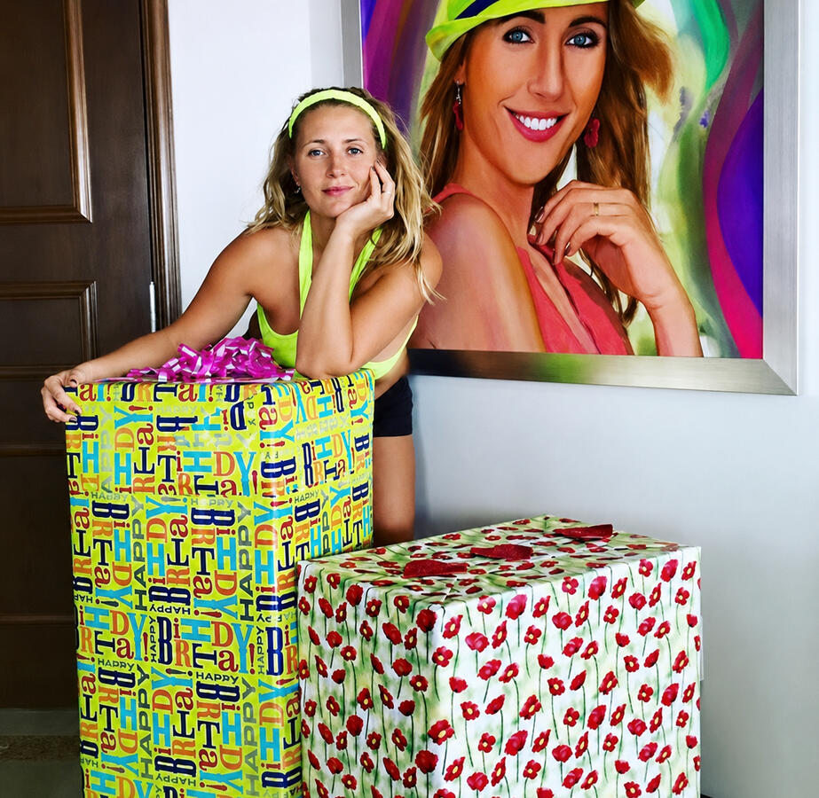 Retrato femenino · Acrílico en canvas · Marcos Ribadeneira