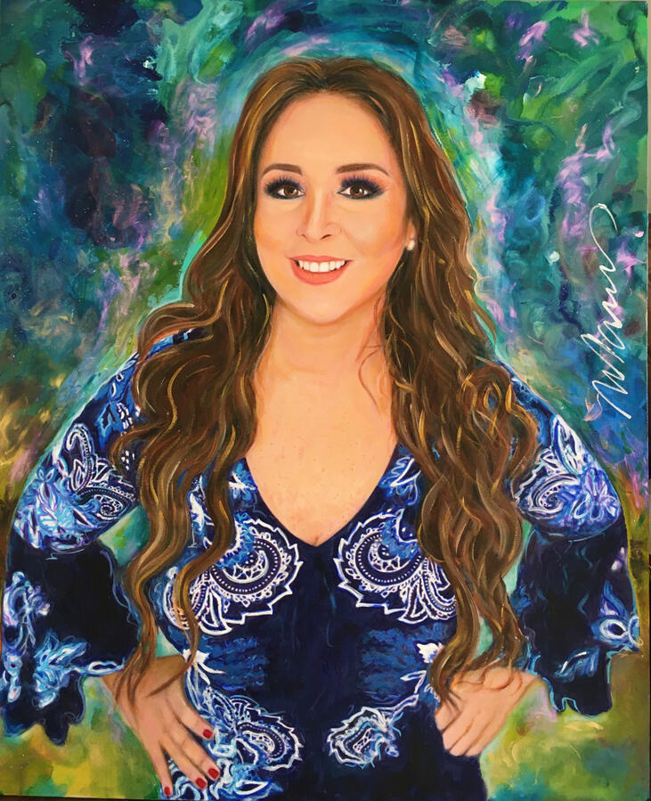 Retrato Individual · Acrílico en canvas · Individual Portrait · Acrylic on canvas Retrato femenino · Acrílico en canvas · Marcos Ribadeneira