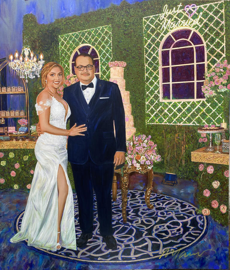 Retrato de pareja acrílico · Marcos Ribadeneira · MRS Artist · Houston