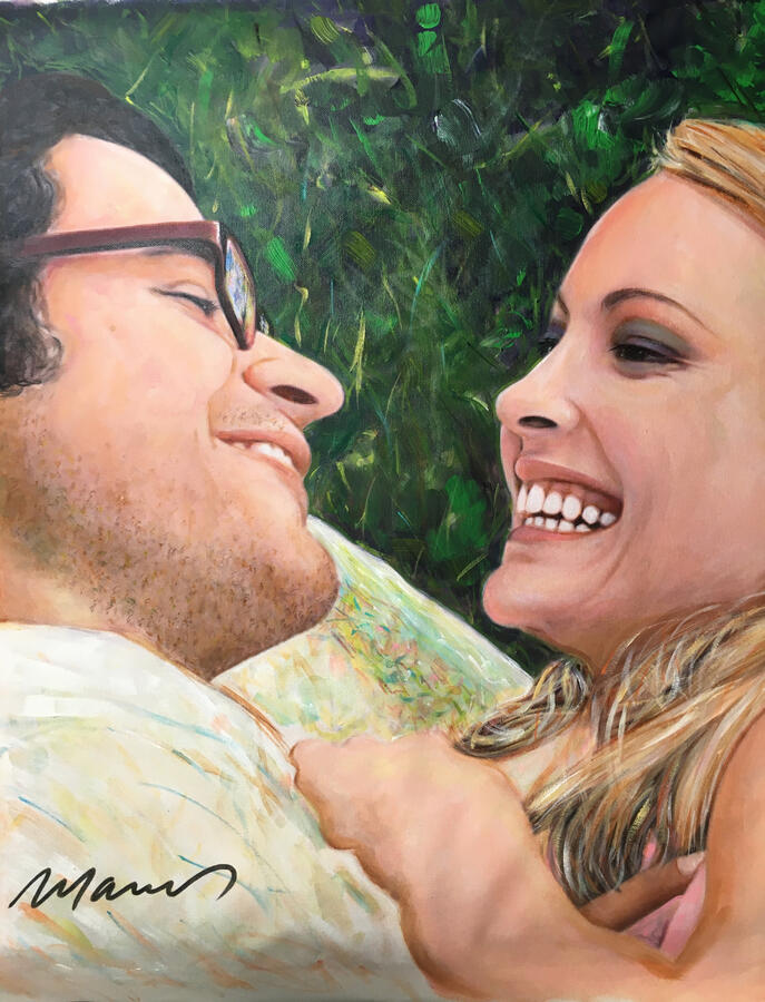 Retrato de pareja acrílico · Marcos Ribadeneira · MRS Artist · Houston