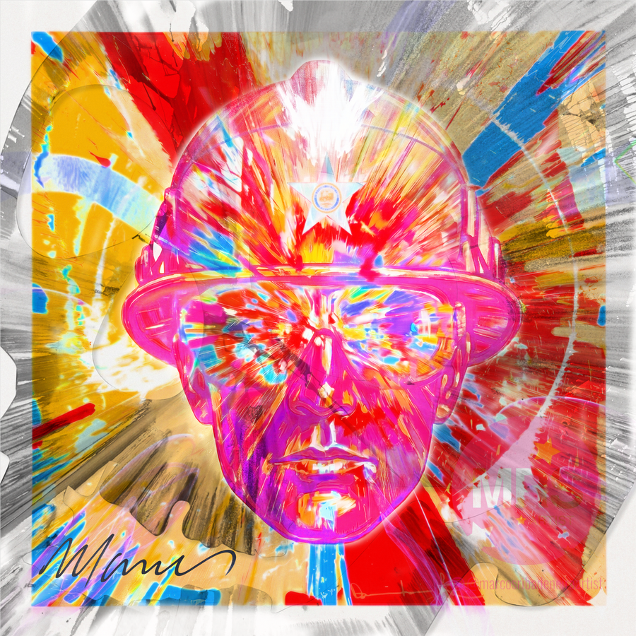 Aura de valor · Fine Art Print & Mixed Media on Canvas · Marcos Ribadeneira Fine Art Print mixed media · Marcos Ribadeneira · MRS Artist · Houston