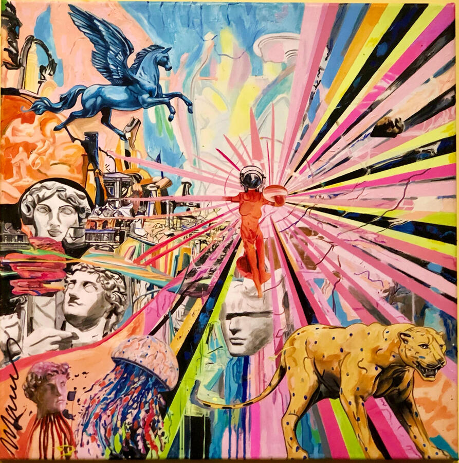 Arte contemporáneo acrílico · Marcos Ribadeneira · MRS Artist · Houston · Grecorromano